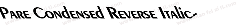 Pare Condensed Reverse Italic字体转换